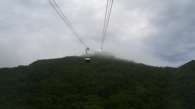 ロープウェイから観た山頂の景色